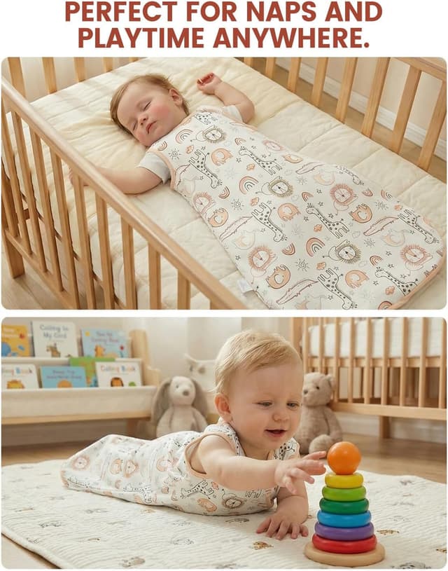 Detalle de WYTbaby 2er-Pack Baby-Schlafsack 1,5 Tog aus 100% Baumwolle (0–24 Monate)