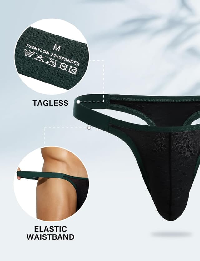 Detalle de Casey Kevin CK2104 Black Low Rise Men’s G-string Thong (XXL)