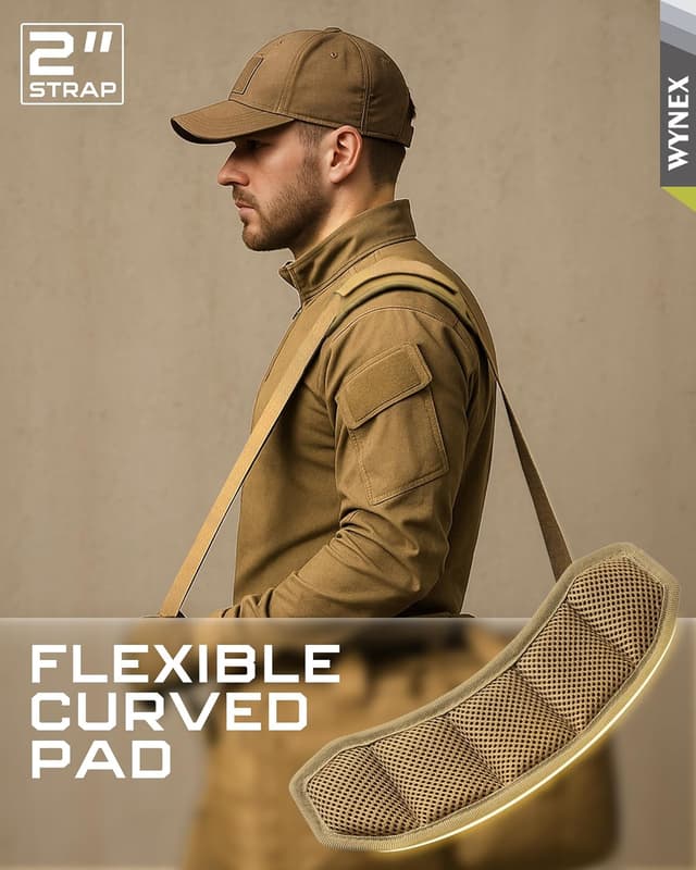 Detalle 2 de WYNEX detachable shoulder strap pad for tactical pouches and crossbody bags