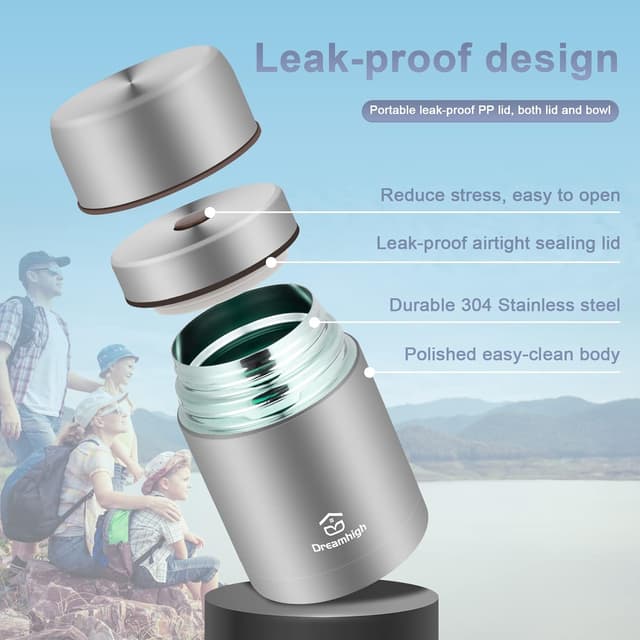 Thumbnail 4 de Dreamhigh Thermal Food Flask 800ml, 12h hot/cold 🥣