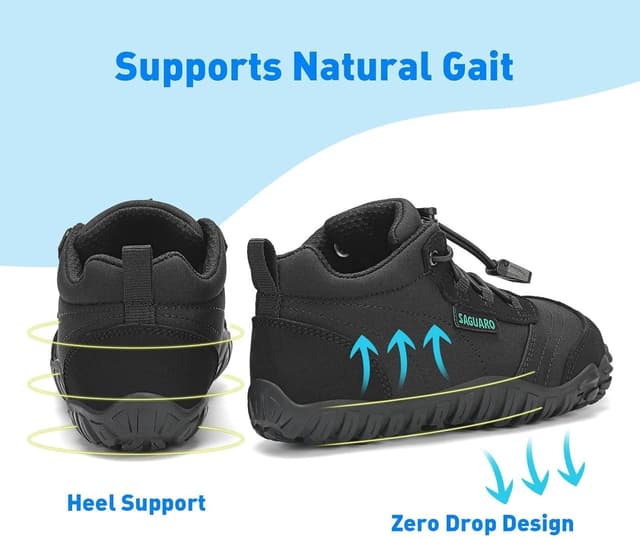 Detalle de SAGUARO Kinder Barfußschuhe atmungsaktiv rutschfest Wanderschuhe Barefoot Minimal Sneaker (Gr. 26–36)