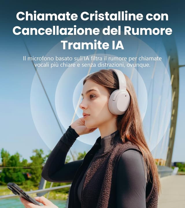 Detalle de Edifier W820NB Plus Gen 2: cuffie wireless over-ear con ANC fino a -49 dB, LDAC e chiamate con IA (rosa fumoso)