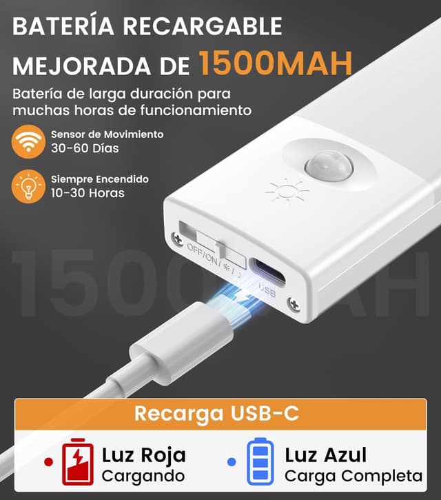 Thumbnail 3 de YOOKESEN Luz LED con Sensor de Movimiento 78 LEDs, Recargable🔦 2 Piezas