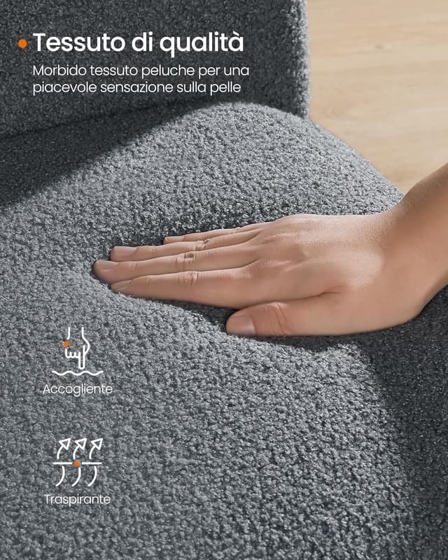 Thumbnail 5 de SONGMICS HOME Sedia a Dondolo Grigio Ardesia