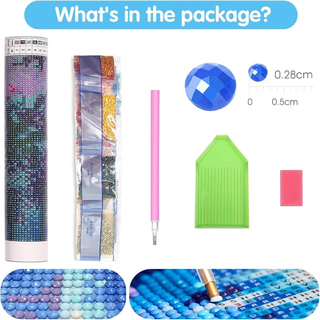 Detalle de Reofrey Christmas Diamond Art Kit for Adults (Snowmen) 30x40cm Full Drill Round Rhinestones