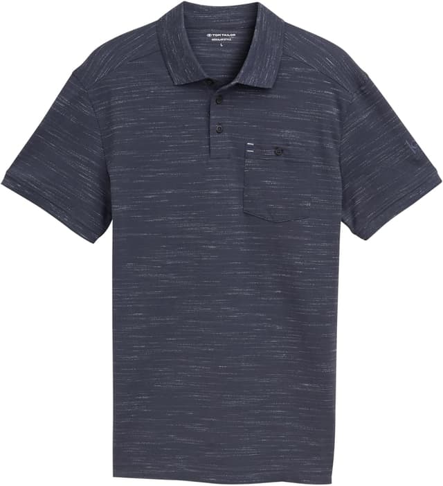 Detalle 2 de TOM TAILOR Polo Uomo in piqué effetto jaspeato con bottoncino decorativo
