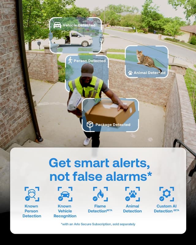 Detalle de Arlo Essential 3 2K XL Outdoor Wireless Security Camera (2-pack) with Colour Night Vision, Siren & 2-way audio