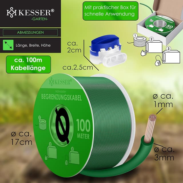 Thumbnail 6 de KESSER® Cable de limitación 100 m con estacas y conectores 🤖