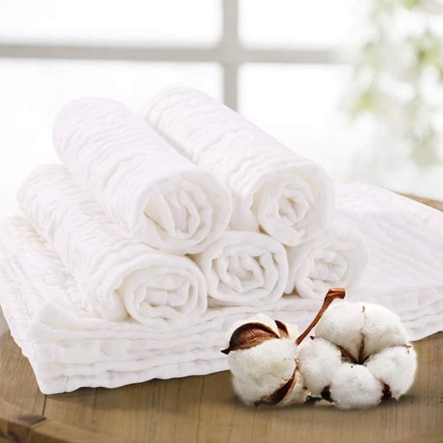 Detalle de Yoofoss 10-Pack Muslin Cloths (100% Cotton) 35x50cm White