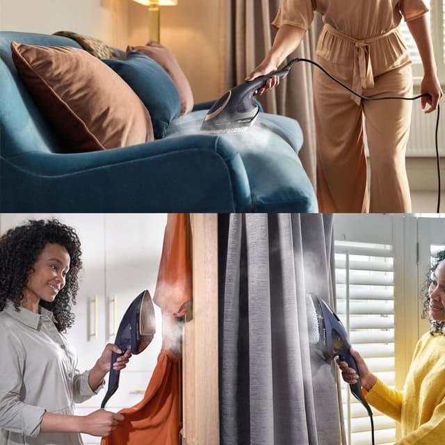 Detalle 2 de Russell Hobbs Steam Genie 2in1: Plancha y Vapor Vertical