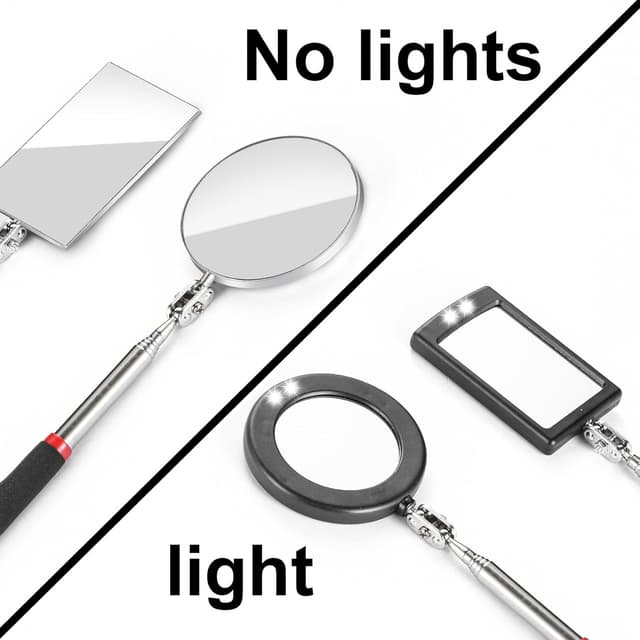 Detalle 2 de FPXNB 4PCS telescoping inspection mirror with LED lighted inspection mirrors for mechanics and vehicle checks