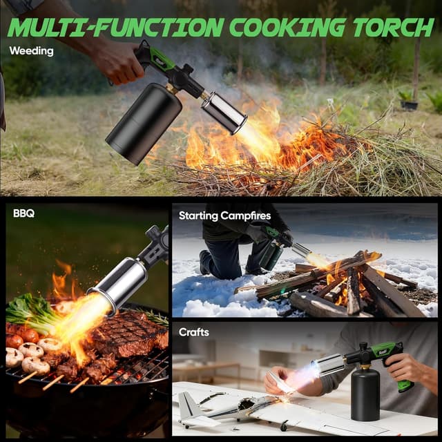 Detalle 2 de KOACKL Propane Torch Head Kitchen Blow Torch Gun with Igniter (Propane Tank Not Included)