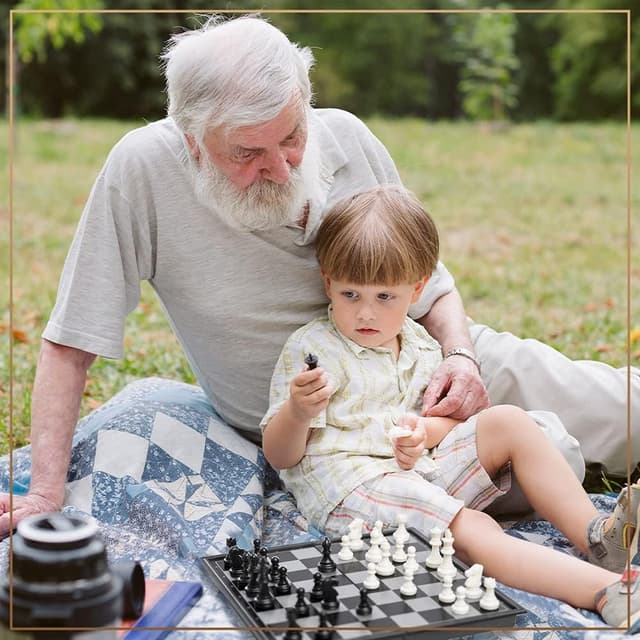 Detalle de Chess Armory Magnetic 9.5-Inch Travel Chess Set with Folding Board, Storage Box & 2 Extra Queens