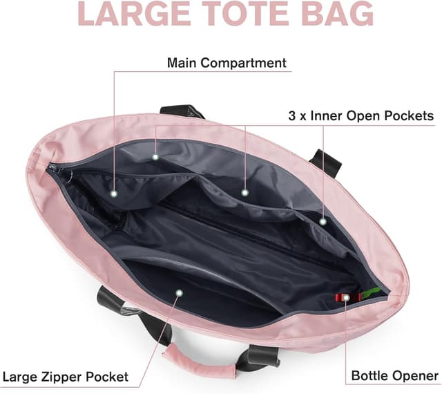 Detalle 2 de G4Free Strand-Tragetasche wasserdicht & sanddicht mit Umhängegurt – große Sporttasche für Damen