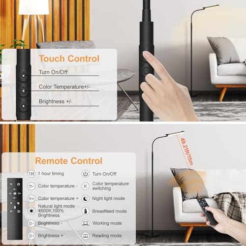 Thumbnail 4 de Nulmvic Lámpara de Pie Salon LED 18W 💡