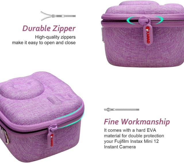 Detalle de XANAD Hart Schutz Hülle/Etui Tasche für Instax Mini (13/12/11/9/12 EVO/41/40/99) – lila