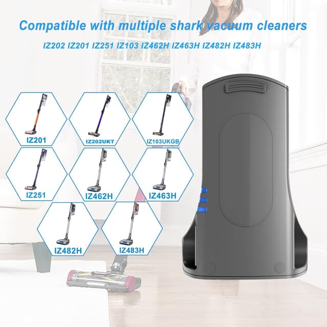 Detalle 2 de Wodeuibr 3.5Ah Replacement Battery for Shark XSBT700EU (25.2V) for IZ201, IZ251 and IZ462H cordless vacuums