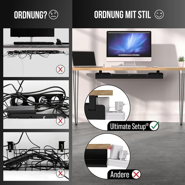 Thumbnail 5 de Ultimate Setup Kabelwanne Schreibtisch Schwarz