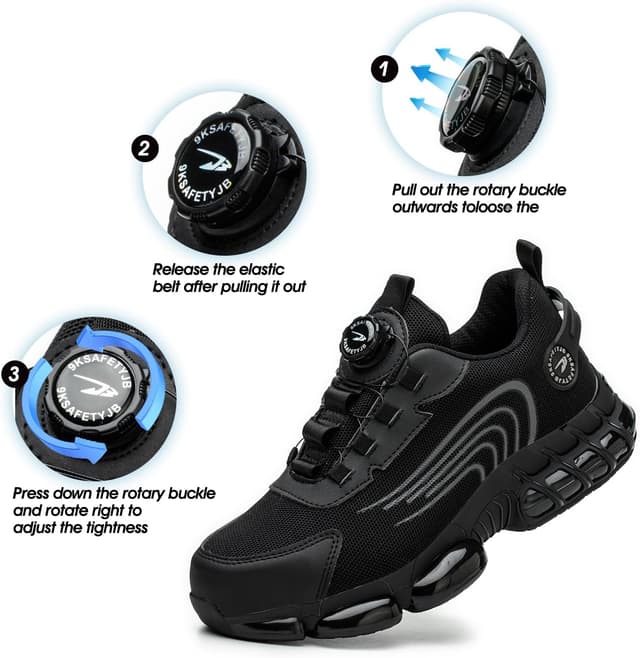 Detalle de Gugifcto Arbeitsschuhe Herren Damen Sicherheitsschuhe mit Stahlkappe, sportlich & atmungsaktiv (EU 36–46)