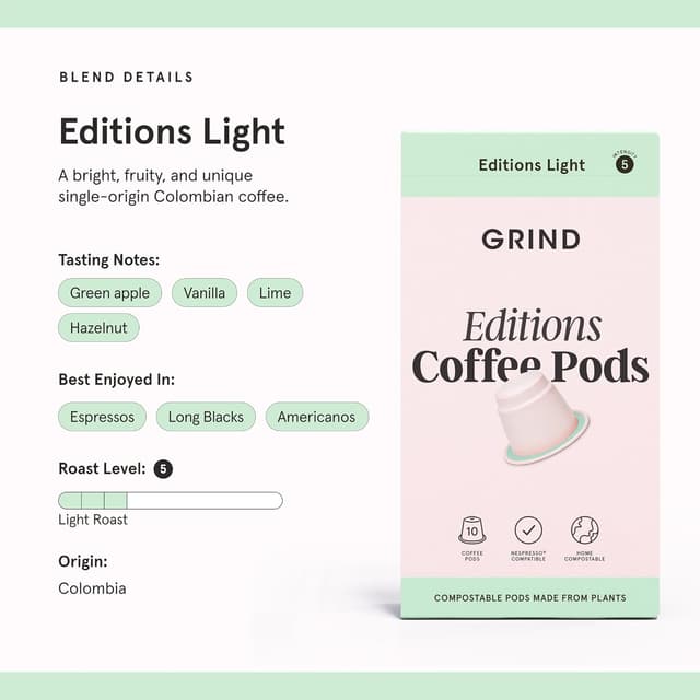 Detalle 2 de Grind Colombia Light Coffee Pods 100-pack