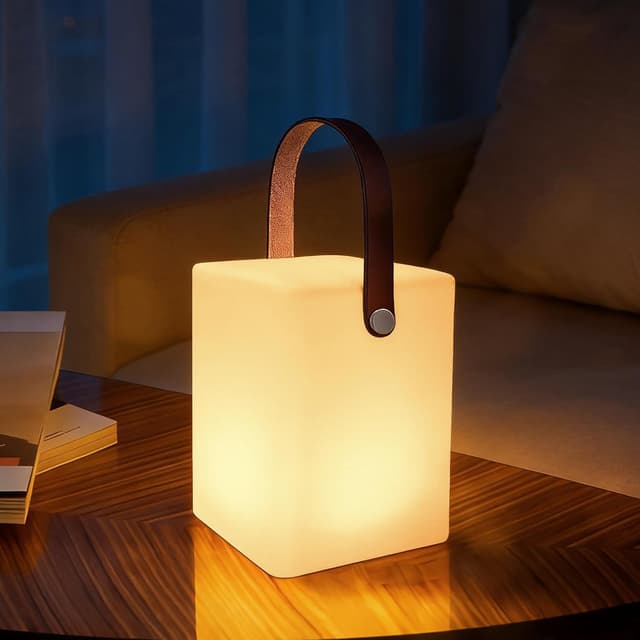 Detalle de MALUX Akku LED Outdoor-Tischlampe mit Fernbedienung