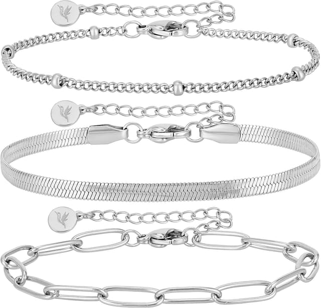 Thumbnail 6 de BONNYBIRD Premium Edelstahl-Armband-Set Damen „BonnyShine“ in Silber, Gold & Roségold – 100% wasserfest