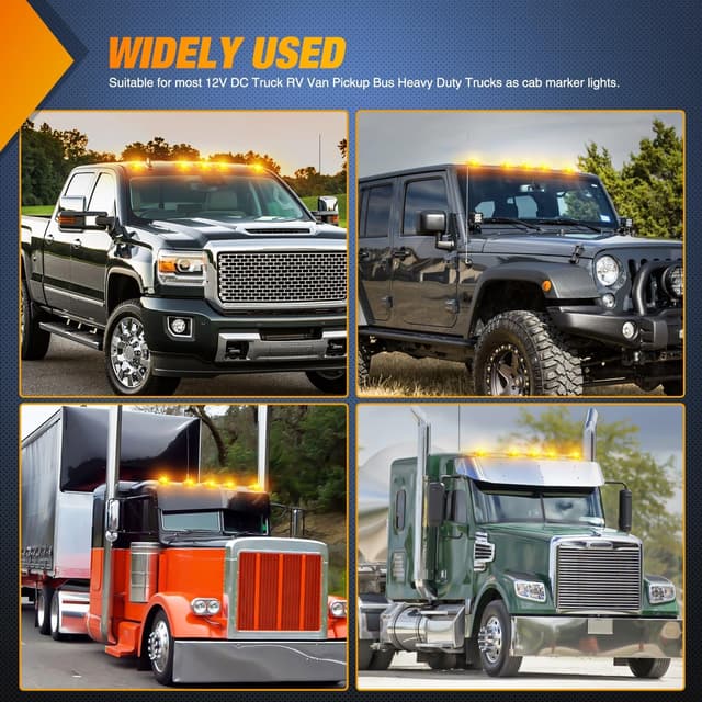 Detalle de Nilight Cab Roof Marker Light (5-Pack) Amber Teardrop Waterproof Clearance Indicator