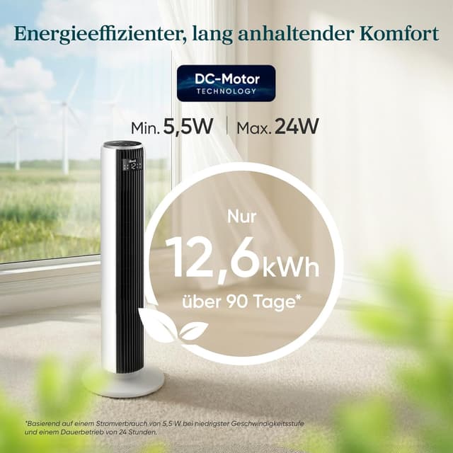 Detalle de LEVOIT Turmventilator mit 92 cm Höhe