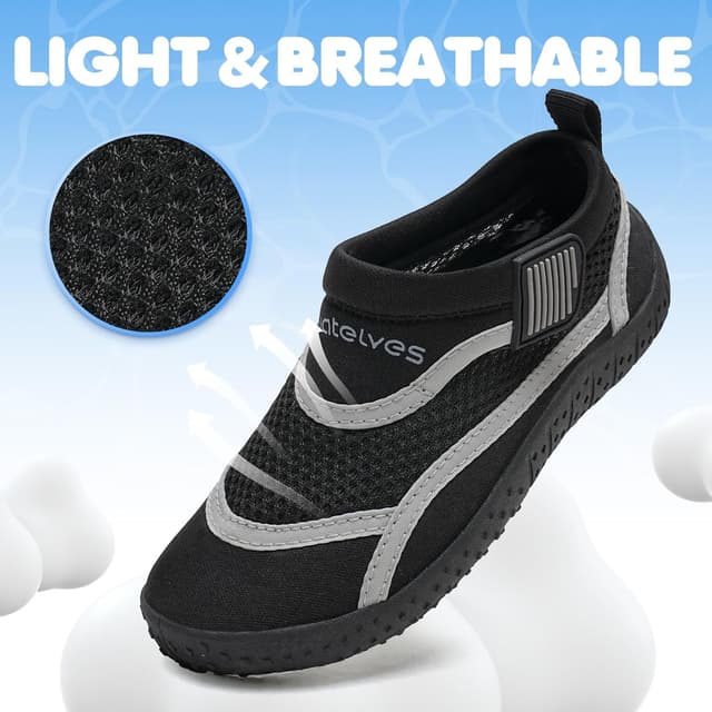 Detalle 2 de WateLves Wasserschuhe für Kinder (Jungen & Mädchen) 22–34 – rutschfest, mit Klettverschluss