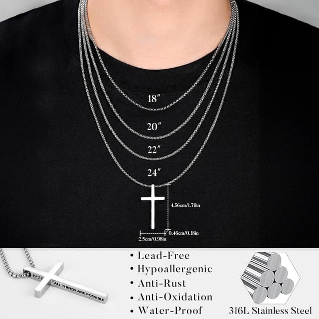 Thumbnail 5 de Ursteel Cross Necklace 45.6mm