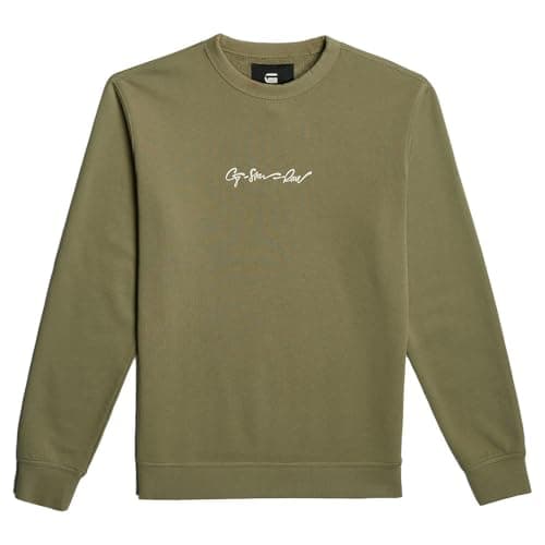 Detalle de G-Star Hombre Sudadera G-Script Logo Verde 🟢