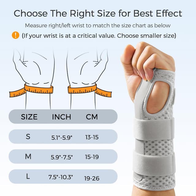 Detalle 2 de FREETOO Lightweight Carpal Tunnel Wrist Supports (Right/Left) with Removable Stays