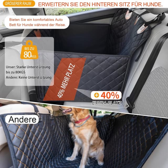 Detalle 2 de Paw Jamboree Autositz Hund – Hundesitz fürs Auto als Rückbank-Erweiterung mit rutschfestem Design