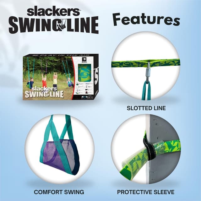 Detalle de slackers Swing Line Tree Swing Kit — Turn Two Trees Into a Backyard Swing Set (Ages 3+)