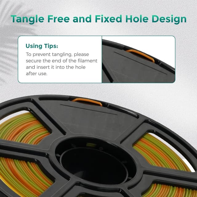 Thumbnail 3 de FLASHFORGE Filament PLA 1,75 mm 1 kg — Vert & Orange 🎨