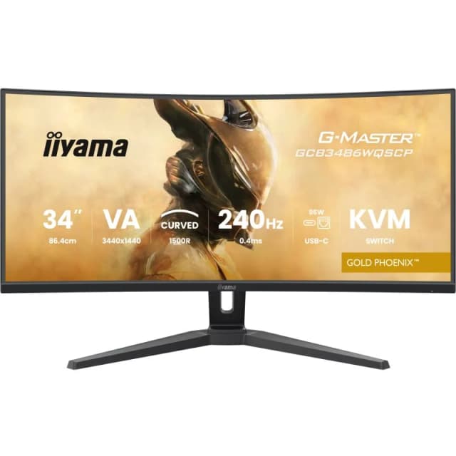 Detalle de Iiyama G-MASTER GCB3486WQSCP-B1 de 34" UltraWide QHD curvo (240Hz, HDR400, FreeSync Premium) con USB-C