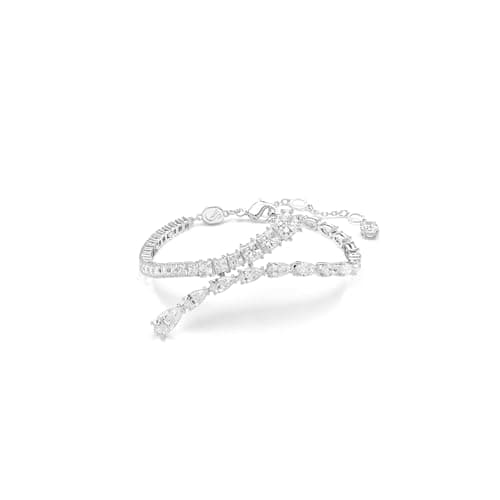 Detalle de Swarovski Pulsera Matrix blanca, baño de rodio 💍