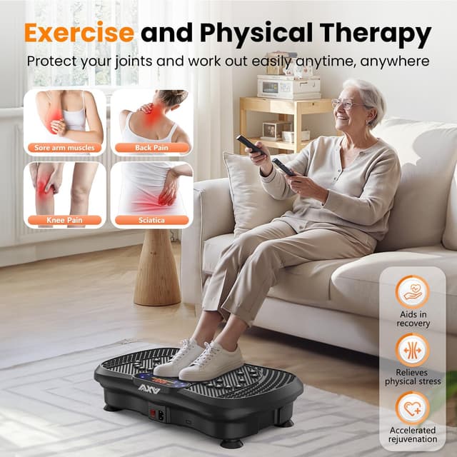 Thumbnail 6 de AXV Vibrating Exercise Plate for Full-Body Fitness (with Remote Control & Resistance Bands)