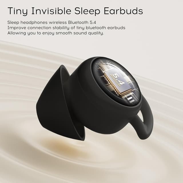 Detalle de sunvito Cuffie da sonno mini Bluetooth 6.0 in silicone liquido (nero)