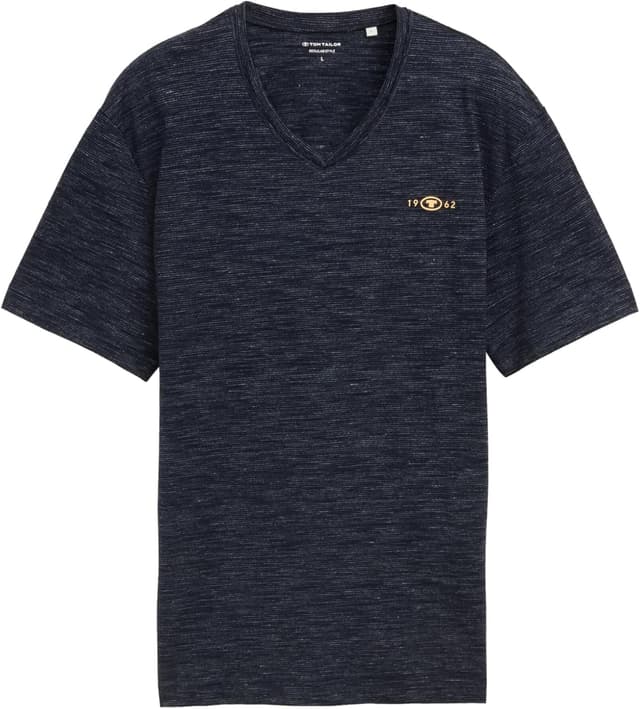 Detalle de TOM TAILOR T-Shirt da uomo jaspe con scollo a V in cotone