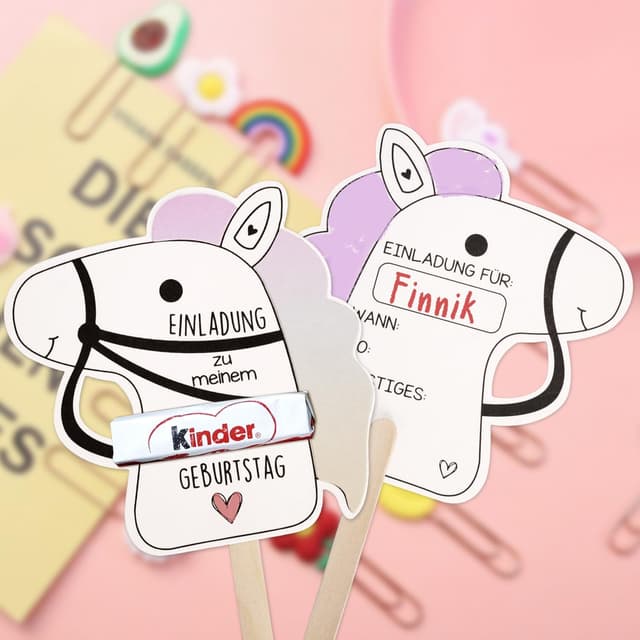 Thumbnail 5 de KKSJK Einladungskarten Pferde Geburtstag 15er Set