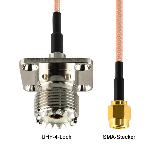 Detalle 1 de urcianow 2er-Pack SMA-Male auf UHF-Female SO239 (4-Loch Panel) mit 20 cm RG316, 50-Ohm Koaxialkabel
