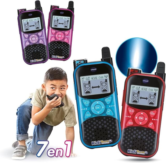 Thumbnail 2 de VTech KidiTalkie Explorer morado/rosa para niños +4