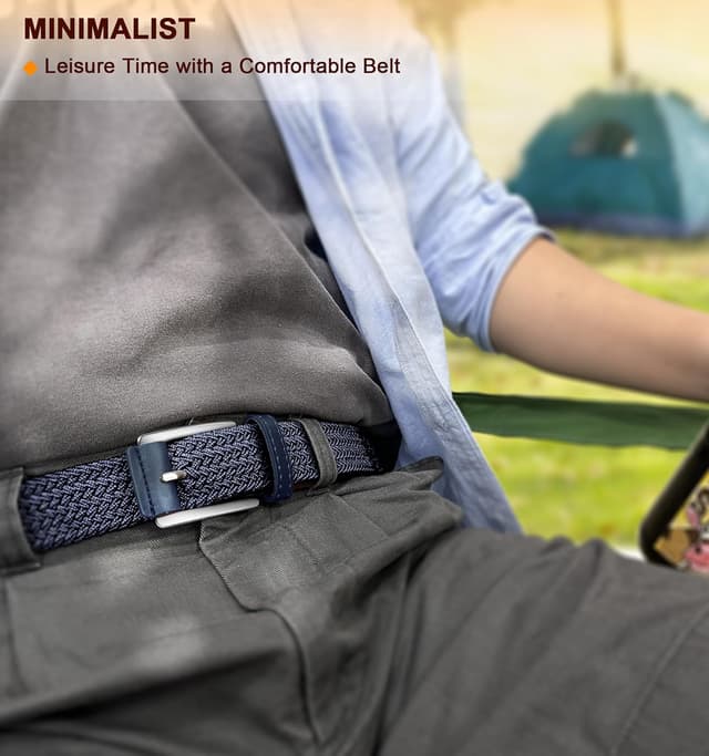 Detalle 2 de BULLIANT cintura elastica intrecciata da uomo con fibbia in lega di zinco, 35 mm