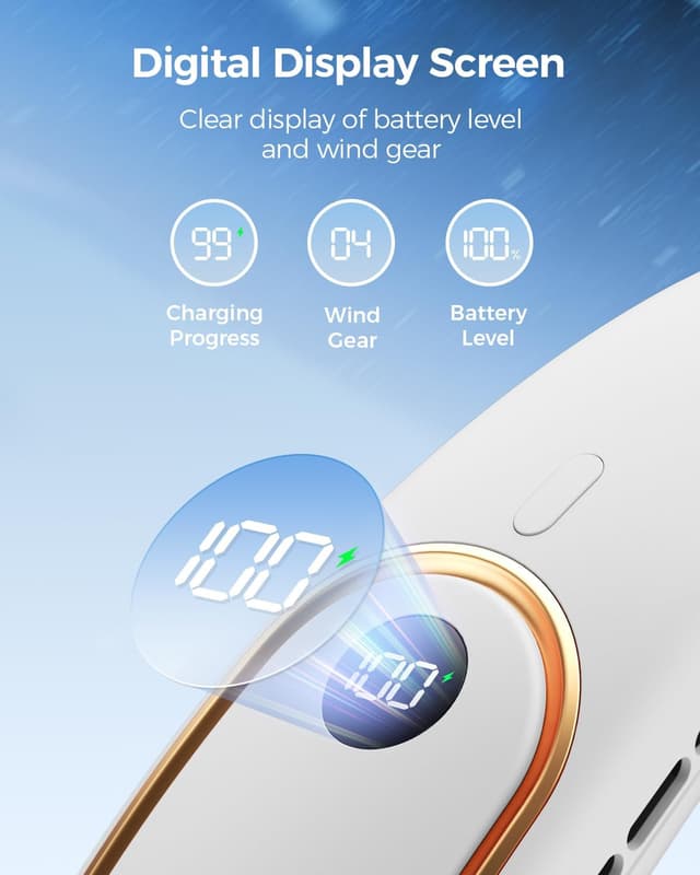 Detalle de Bearwind neck fan with 5000mAh battery