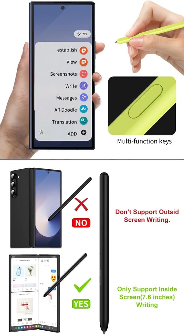 Detalle 1 de BaiFu Sostituzione S Pen per Samsung Galaxy Z Fold6/Z Fold5/Z Fold4/Z Fold3 con slot per S Pen (Fold Edition) – Verde