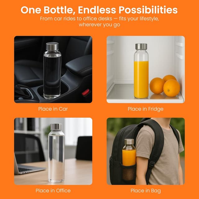 Thumbnail 5 de Epica Clear Glass Bottles 18oz Reusable 🧃