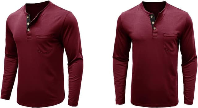 Detalle de Henley Longsleeve Poloshirt für Männer