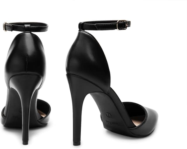 Detalle de DREAM PAIRS Escarpins femme à bout pointu et talons aiguilles de 10 cm avec bride cheville