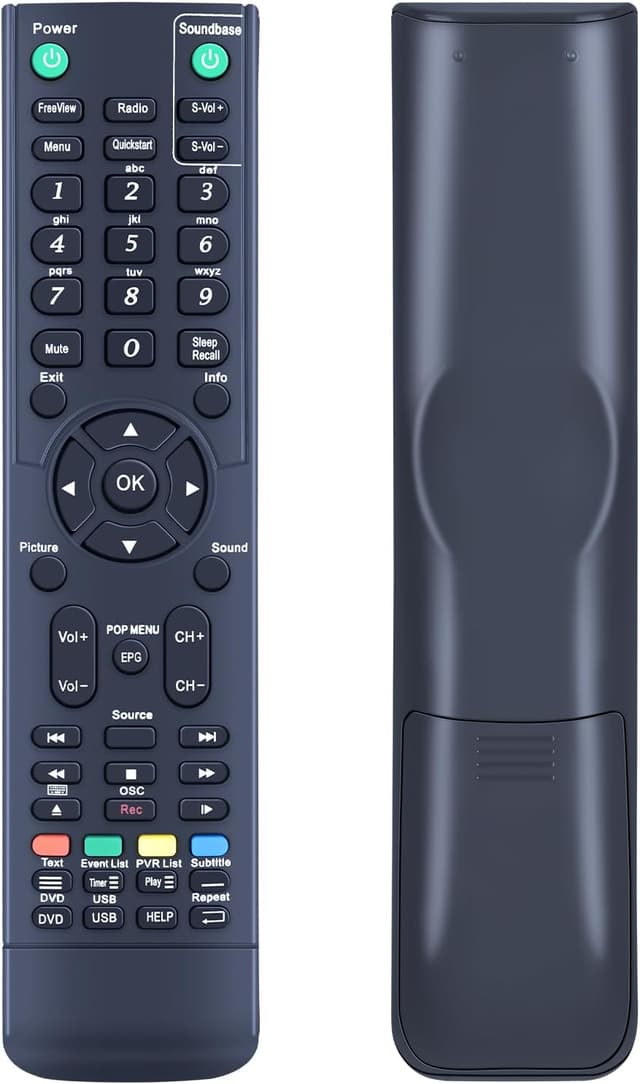 Detalle de TCNOUMT RCC004 replacement remote for TCL Cello Neon TVs and DVD models